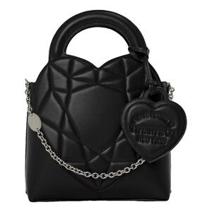 Tiffany and Co Black Heart Quilted Top-Handle Bag with Chain Strap